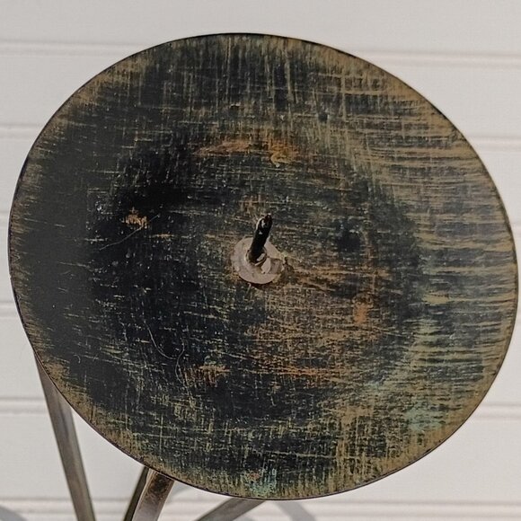 Pair of Wrought Iron Candle Holders Black Gold Scroll French Country Candlestick - Picture 9 of 11